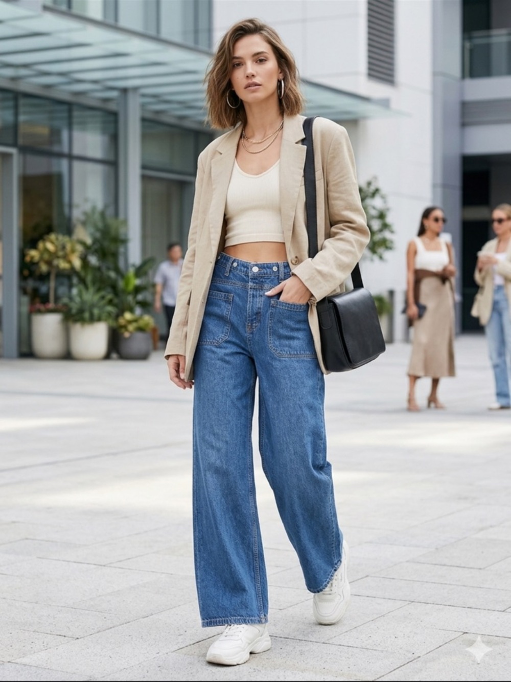 We The Free High-Rise Wide-Leg Blue Jeans